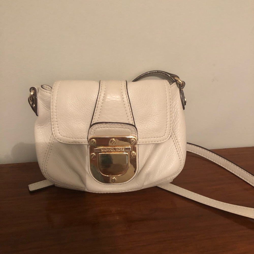 MICHAEL KORS CROSSBODY WHITE LEATHER BAG
